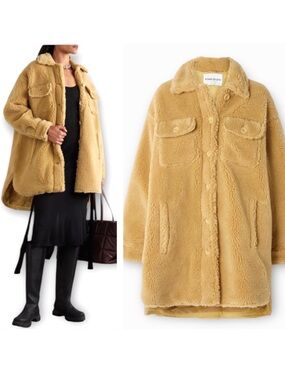 Stand Studio Sabi Faux Fur Teddy Wool Blend Oversized Jacket